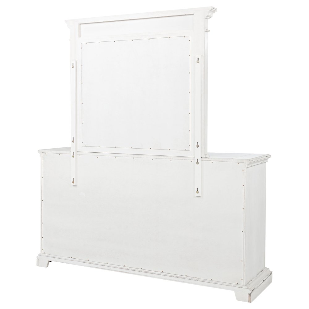 McKinney 6-drawer Bedroom Dresser with Mirror Vintage White. Picture 8