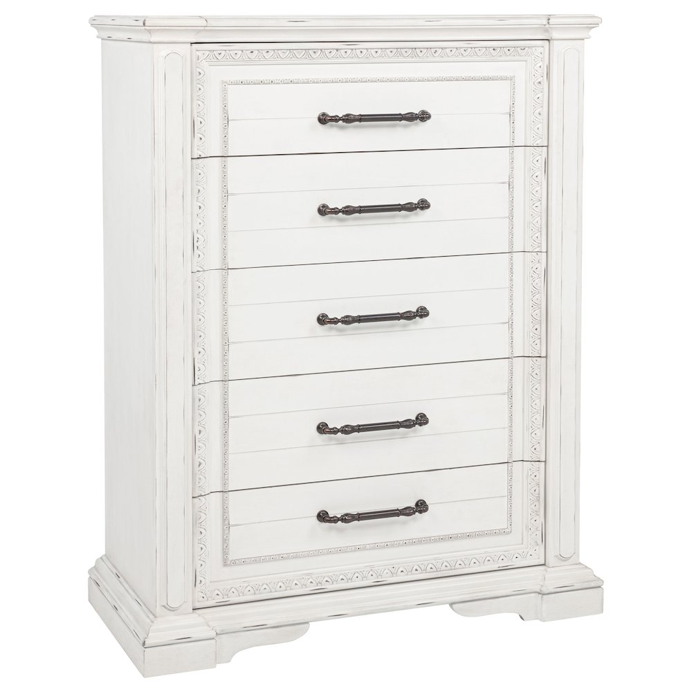 McKinney 5-drawer Bedroom Chest of Drawers Vintage White. Picture 1