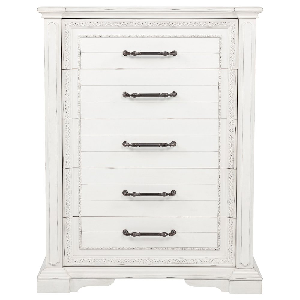 McKinney 5-drawer Bedroom Chest of Drawers Vintage White. Picture 3