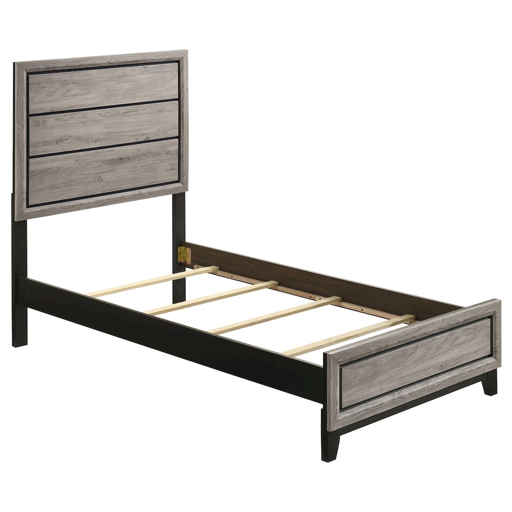Watson Wood Twin Panel Bed Light Taupe. Picture 1