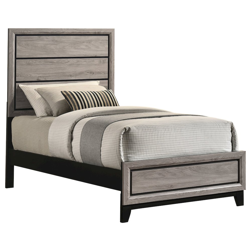 Watson Wood Twin Panel Bed Light Taupe. Picture 3
