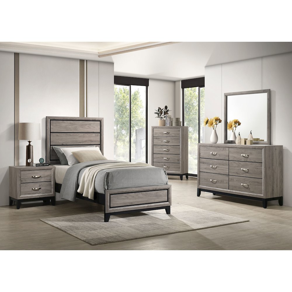 Watson Wood Twin Panel Bed Light Taupe. Picture 10