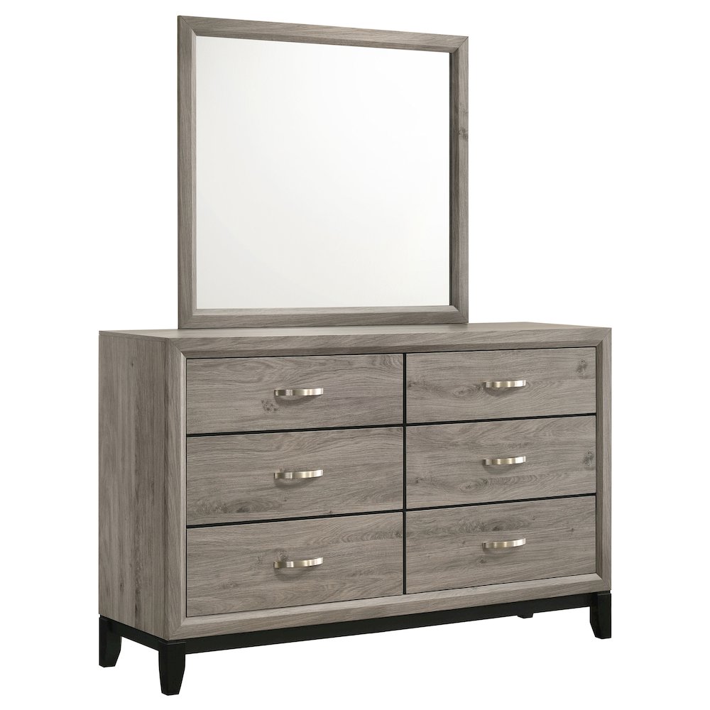 Watson 6-drawer Bedroom Dresser and Mirror Light Taupe. Picture 1