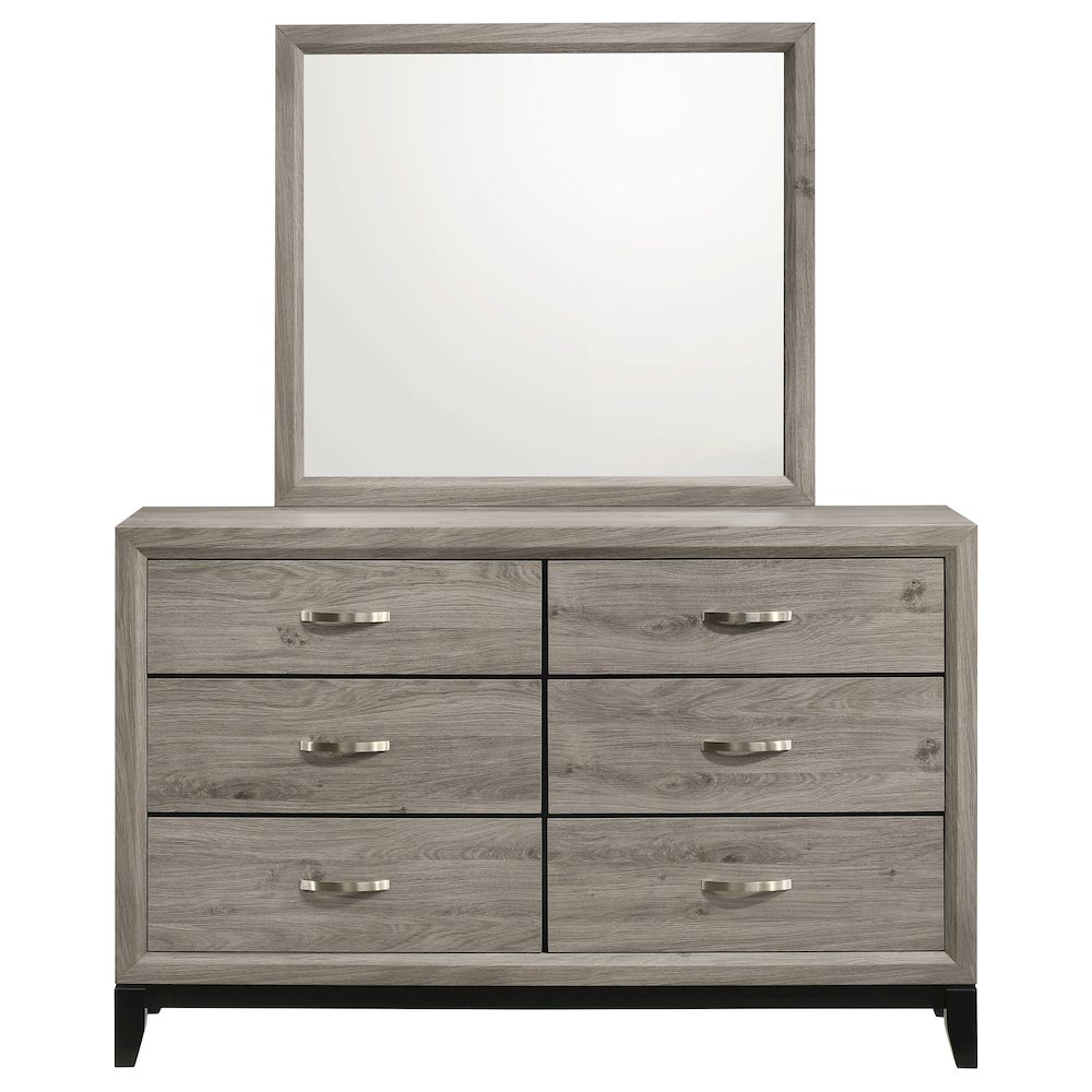 Watson 6-drawer Bedroom Dresser and Mirror Light Taupe. Picture 3