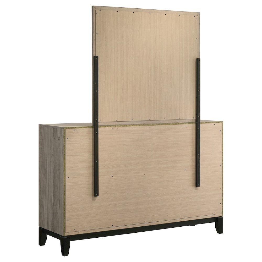 Watson 6-drawer Bedroom Dresser and Mirror Light Taupe. Picture 6