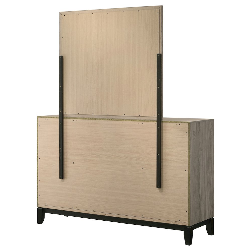 Watson 6-drawer Bedroom Dresser and Mirror Light Taupe. Picture 8