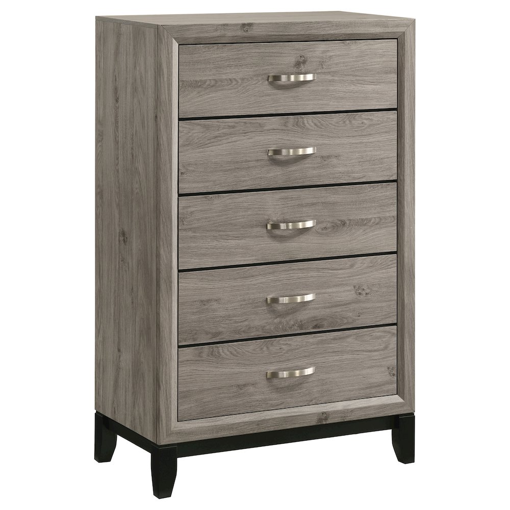 Watson 5-drawer Bedroom Chest of Drawers Light Taupe. Picture 1
