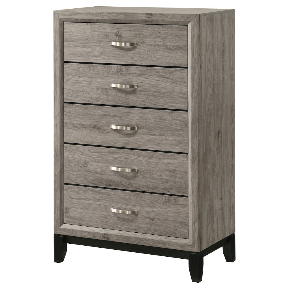 Watson 5-drawer Bedroom Chest of Drawers Light Taupe. Picture 4