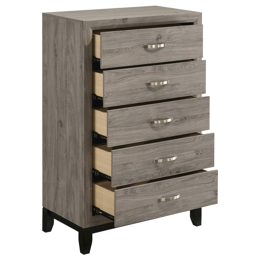 Watson 5-drawer Bedroom Chest of Drawers Light Taupe. Picture 10