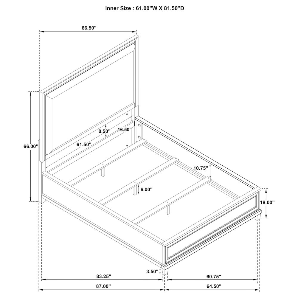 Pembroke 66-inch Queen Panel Bed Washed Oak. Picture 10