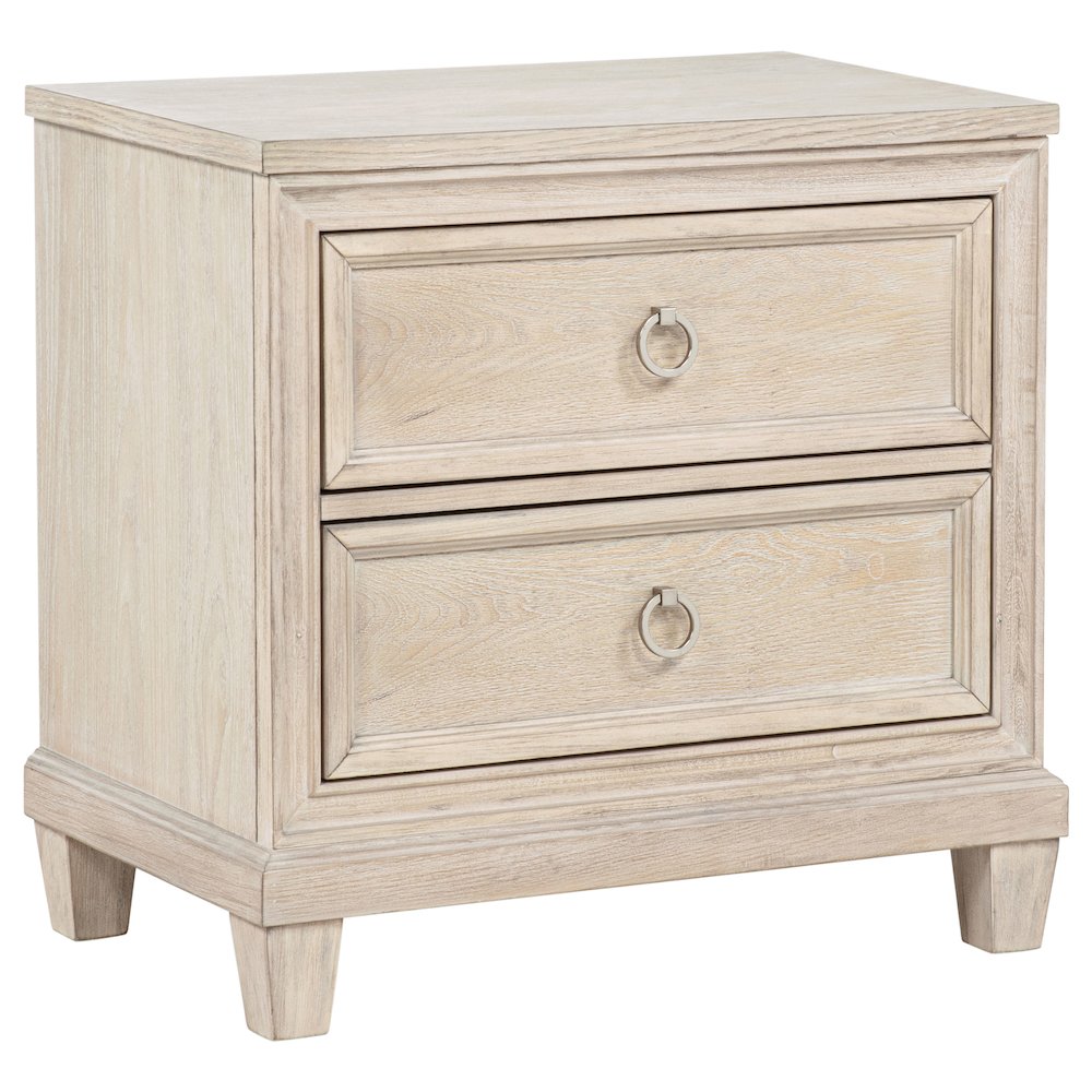 Pembroke 2-drawer Nightstand Bedside Table Washed Oak. Picture 1