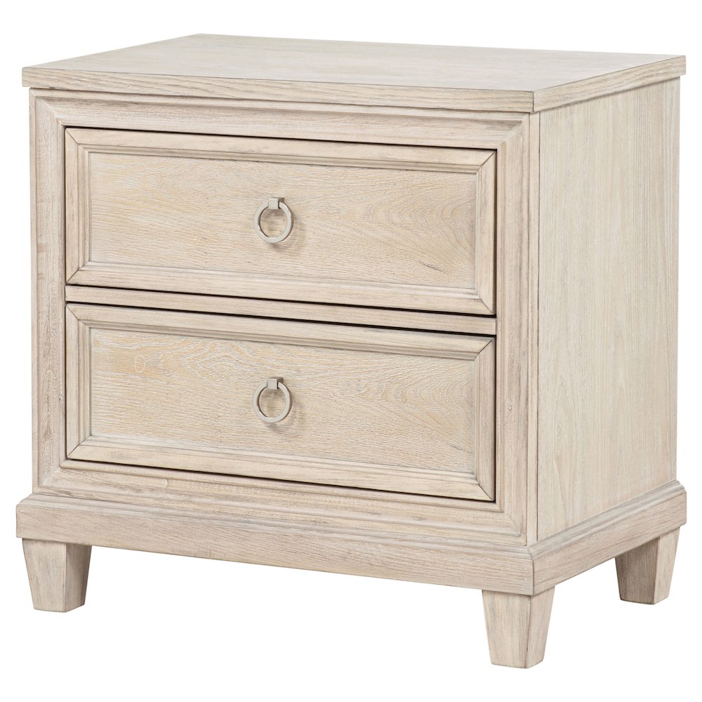 Pembroke 2-drawer Nightstand Bedside Table Washed Oak. Picture 4