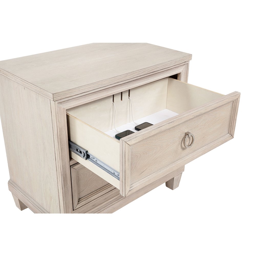 Pembroke 2-drawer Nightstand Bedside Table Washed Oak. Picture 10