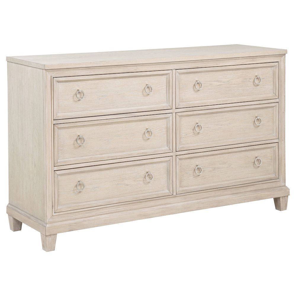 Pembroke 6-drawer Bedroom Dresser Cabinet Washed Oak. Picture 1