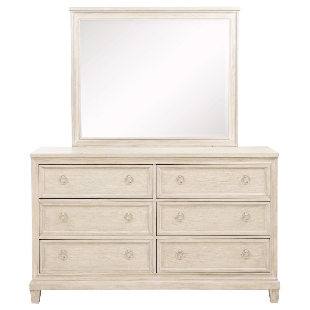 Pembroke 6-drawer Bedroom Dresser with Mirror Washed Oak. Picture 3