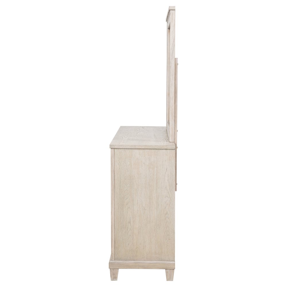 Pembroke 6-drawer Bedroom Dresser with Mirror Washed Oak. Picture 5