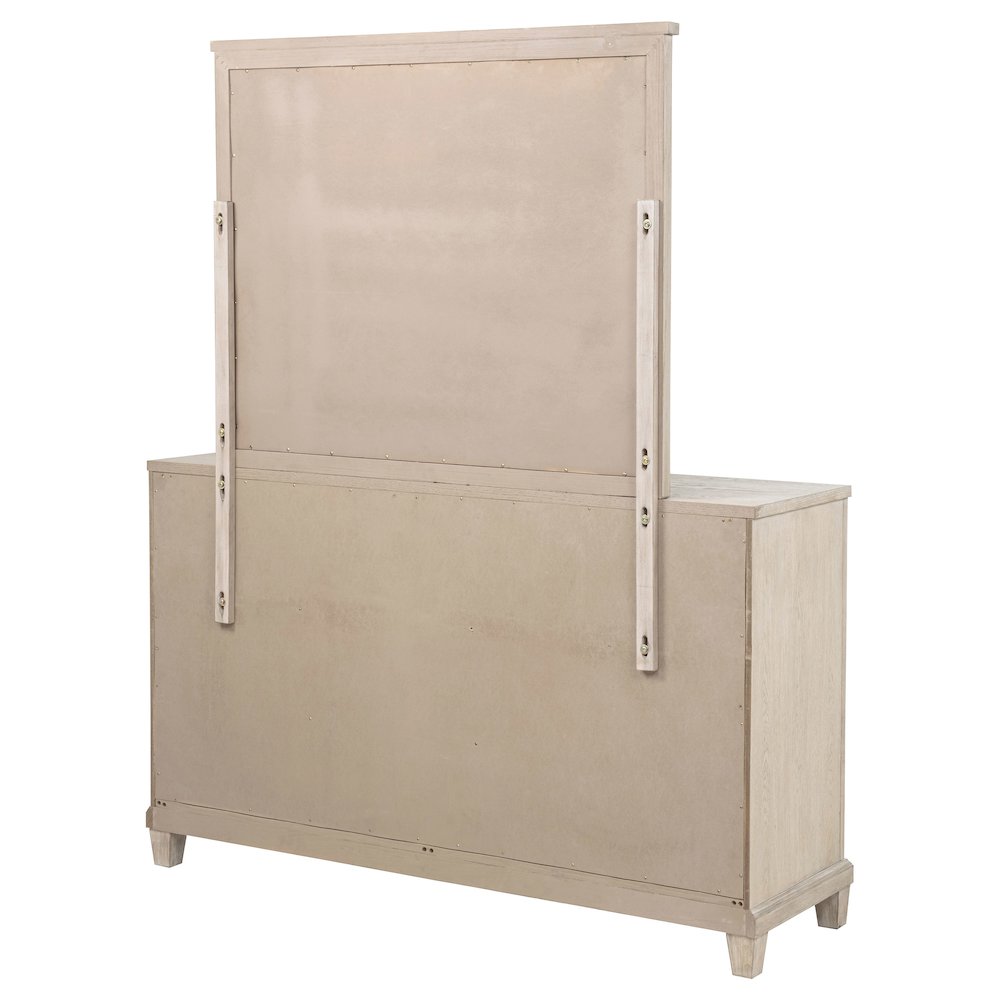 Pembroke 6-drawer Bedroom Dresser with Mirror Washed Oak. Picture 8