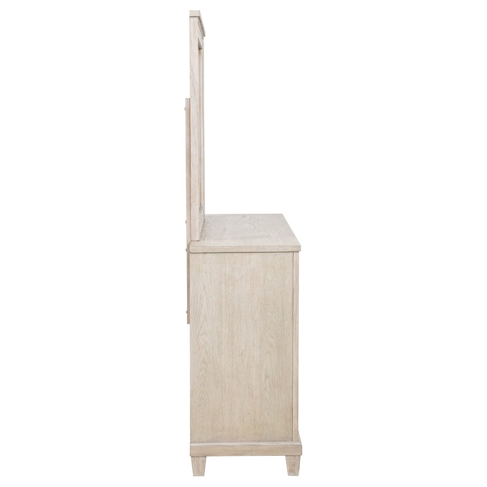 Pembroke 6-drawer Bedroom Dresser with Mirror Washed Oak. Picture 9
