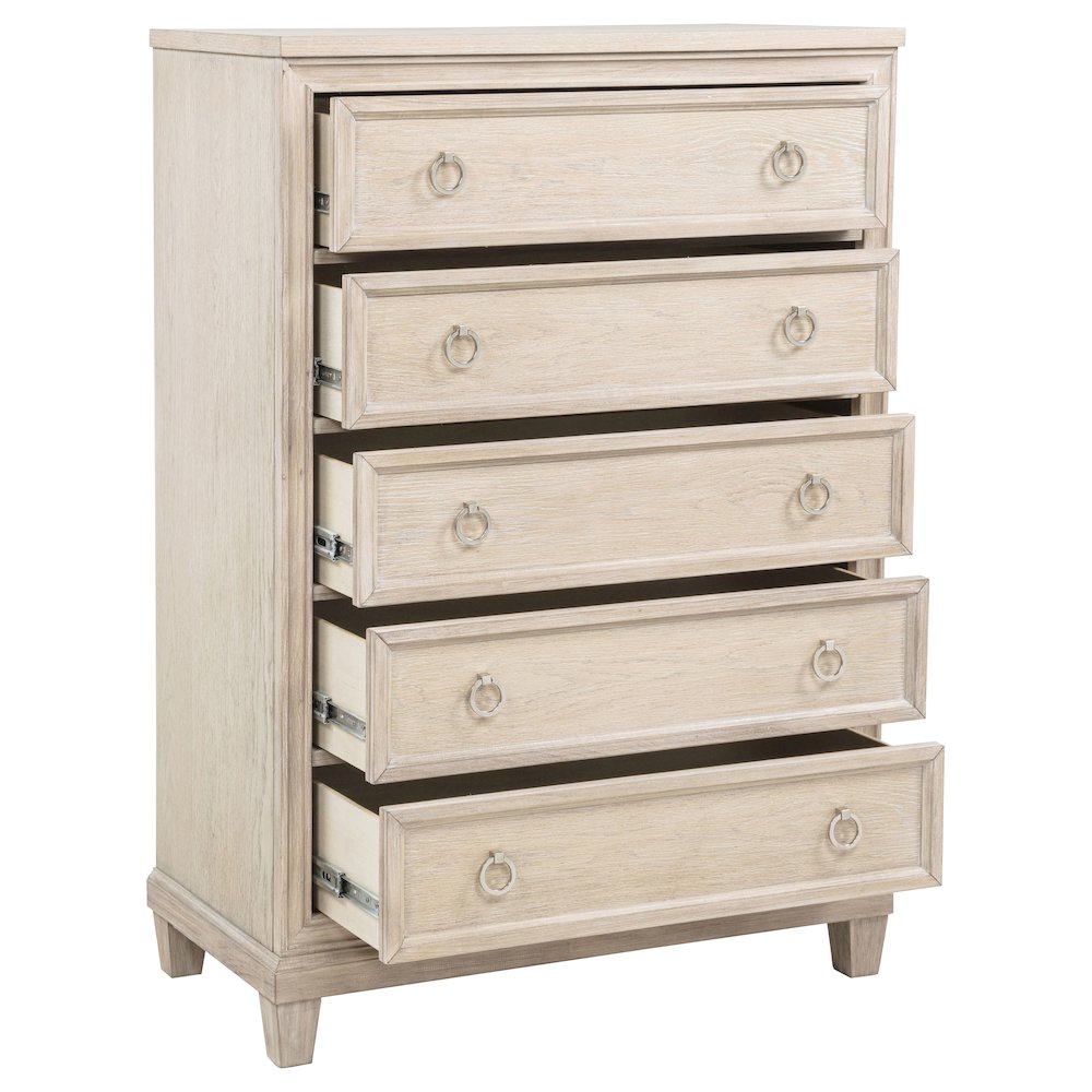 Pembroke 5-drawer Chest of Drawers Washed Oak. Picture 10