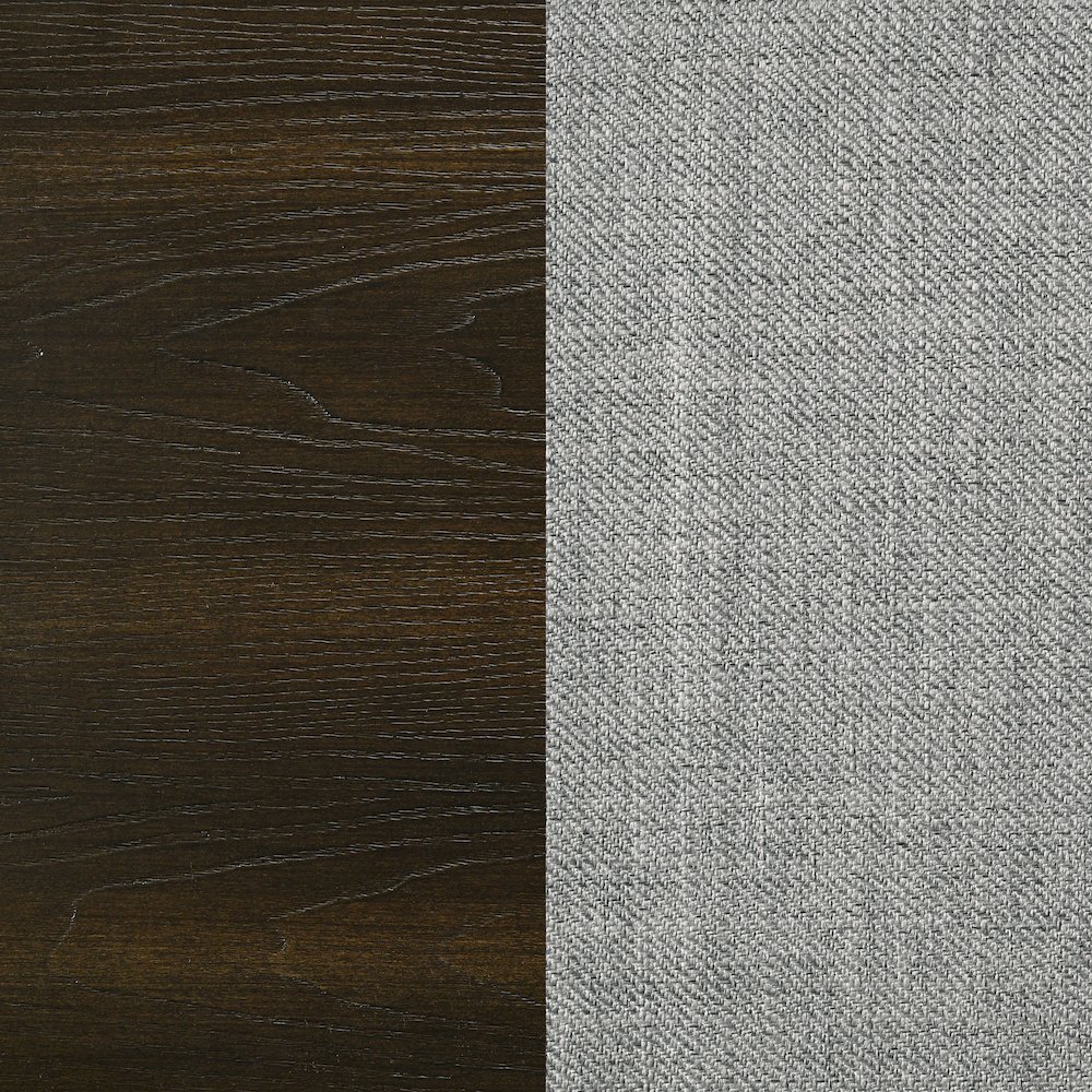 Atlas 63-inch Eastern King Upholstered Panel Bed Grey and Dark Oak. Picture 10