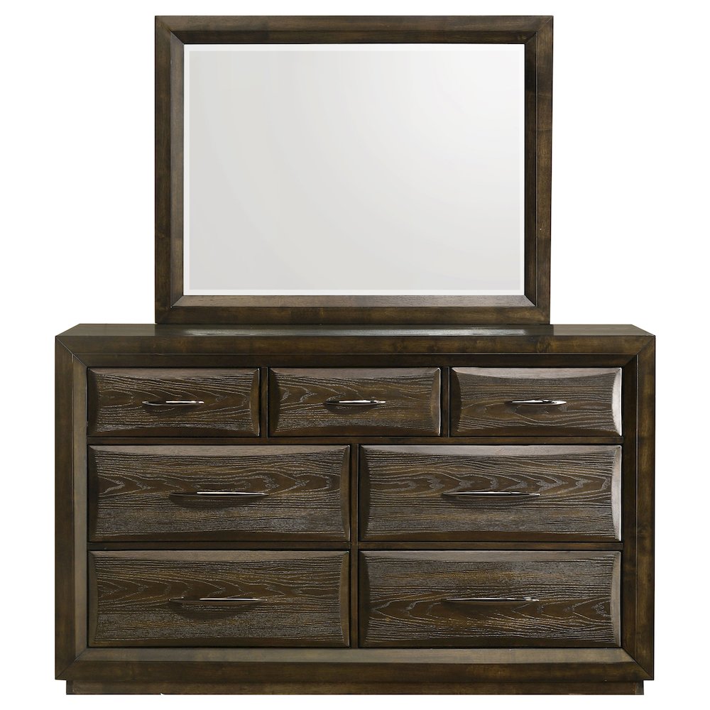 Atlas 7-drawer Bedroom Dresser and Mirror Set Dark Oak. Picture 3