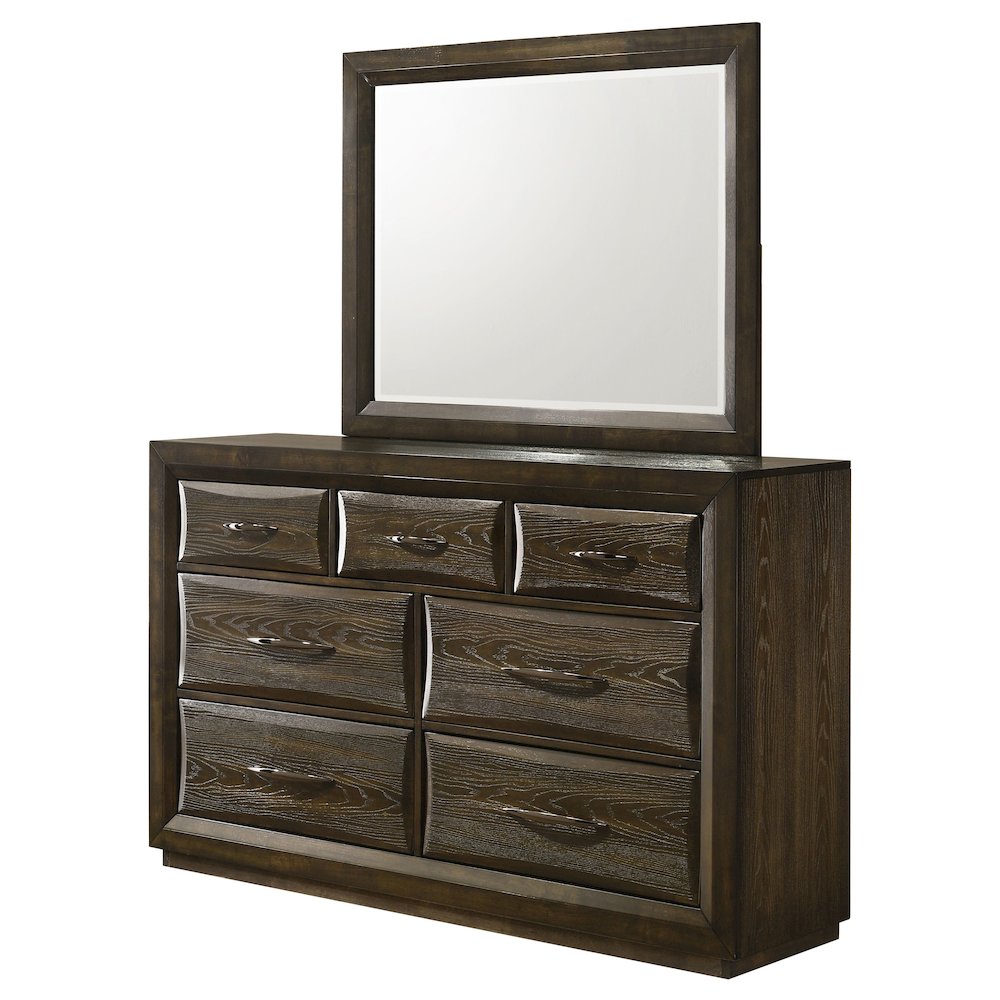 Atlas 7-drawer Bedroom Dresser and Mirror Set Dark Oak. Picture 4