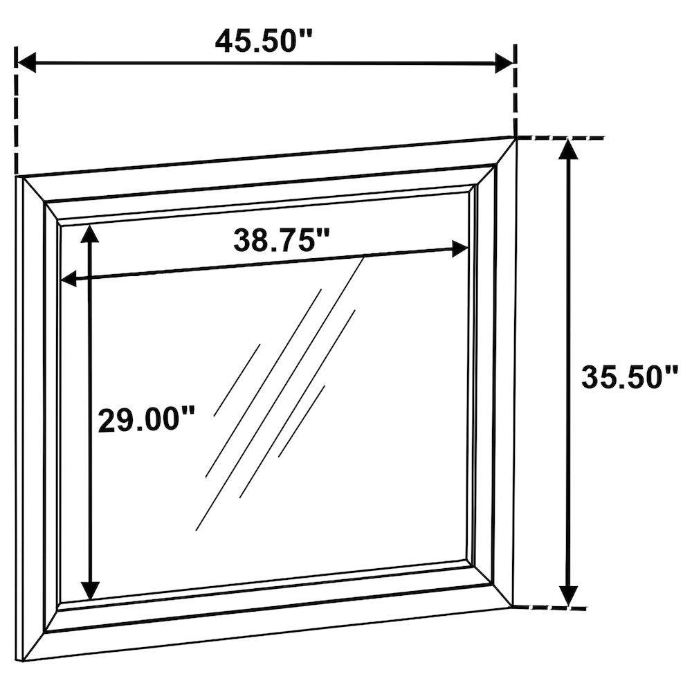 Atlas Bedroom Dresser Mirror Dark Oak. Picture 5