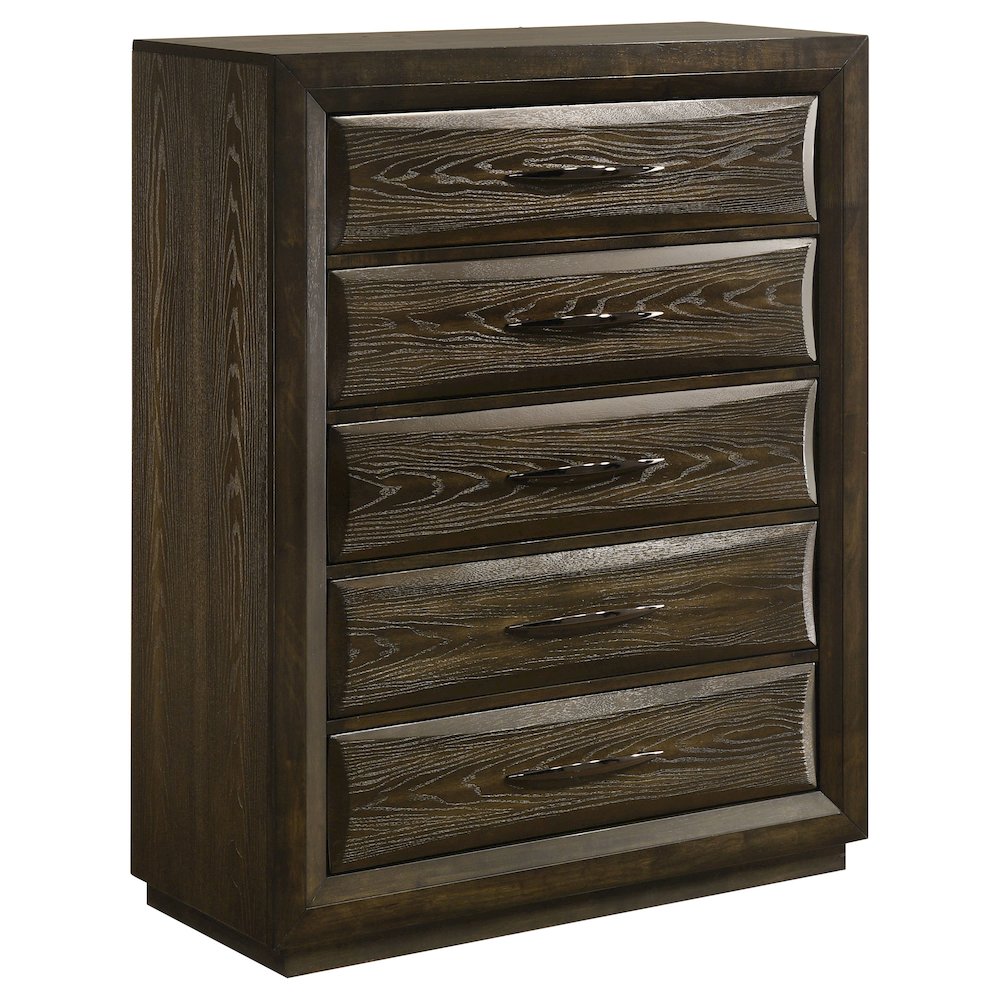 Atlas 5-drawer Bedroom Chest of Drawers Dark Oak. Picture 1