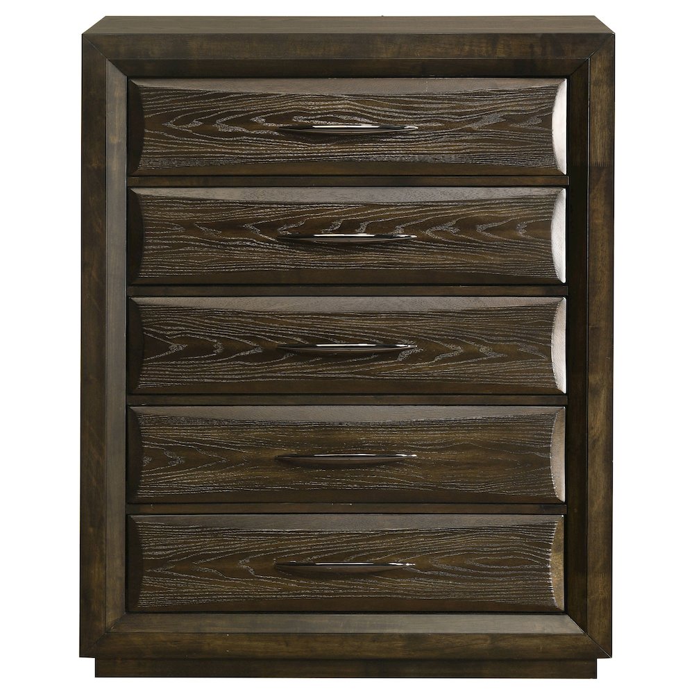 Atlas 5-drawer Bedroom Chest of Drawers Dark Oak. Picture 3