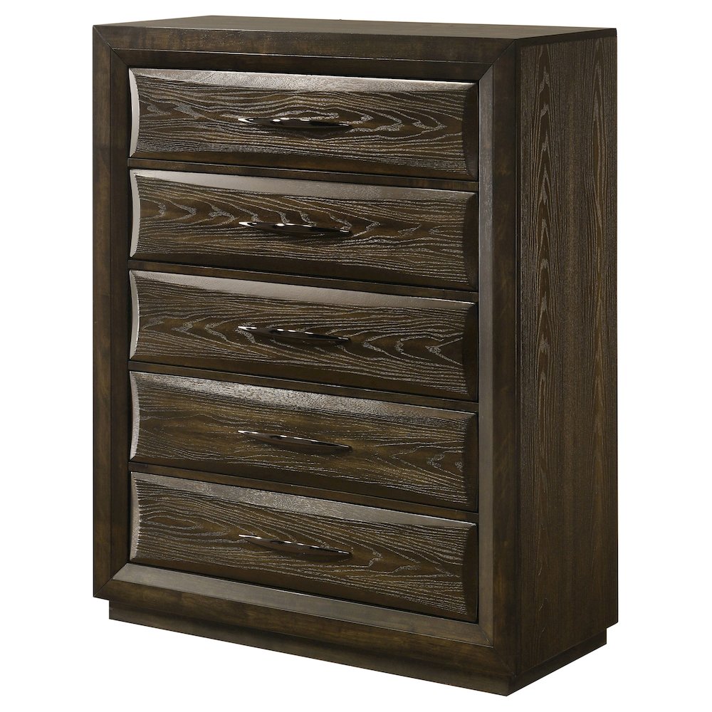 Atlas 5-drawer Bedroom Chest of Drawers Dark Oak. Picture 4