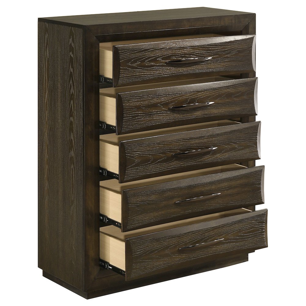 Atlas 5-drawer Bedroom Chest of Drawers Dark Oak. Picture 10