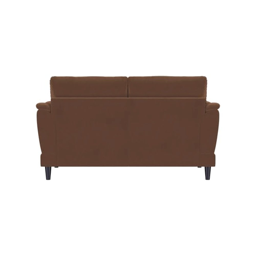 Selma Velvet Upholstered Crescent Arm Loveseat Rust. Picture 8