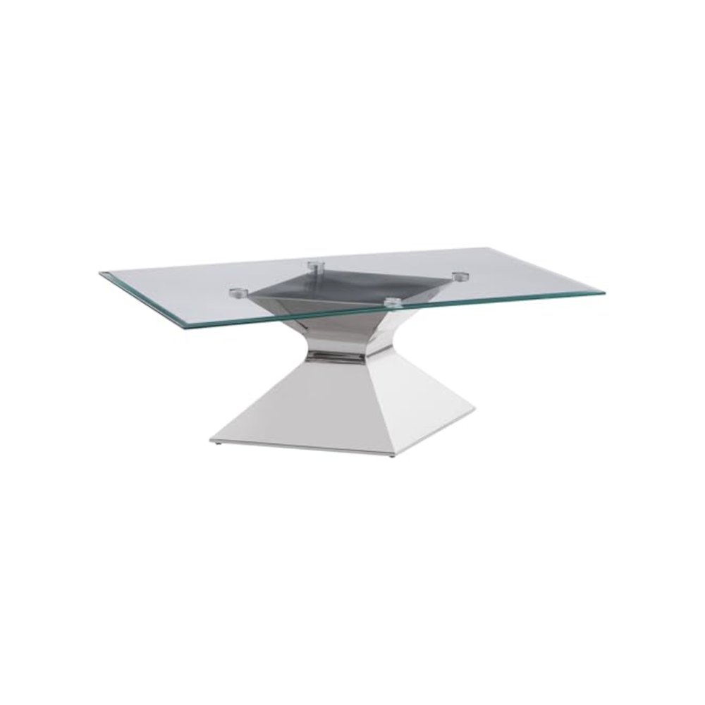 Jenny 2-piece Rectangular Coffee and End Table Set Chrome. Picture 2