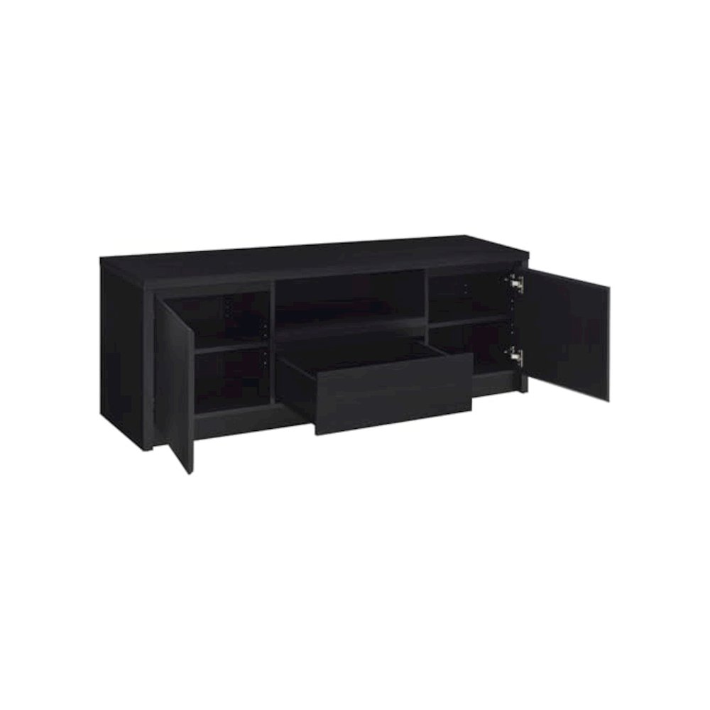 Winfield 3-piece Entertainment Center 60-inch TV Stand Black. Picture 5