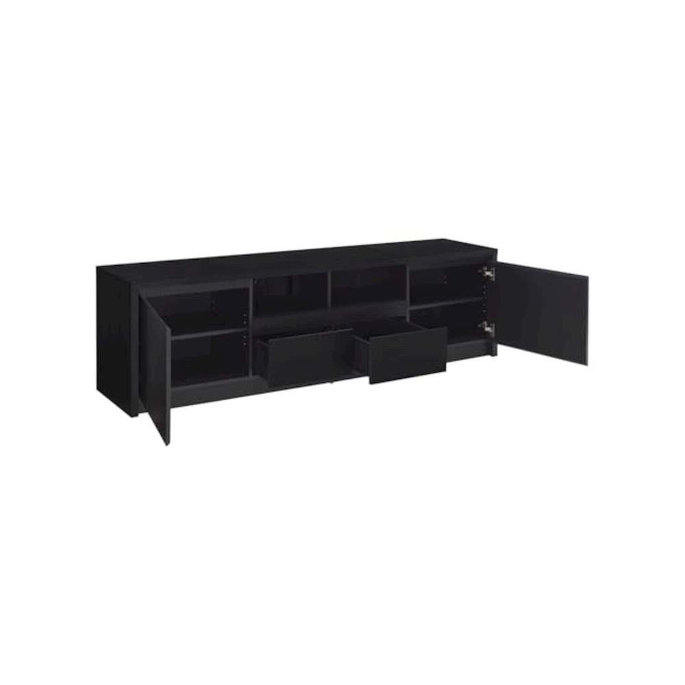 Winfield 3-piece Entertainment Center 78-inch TV Stand Black. Picture 5