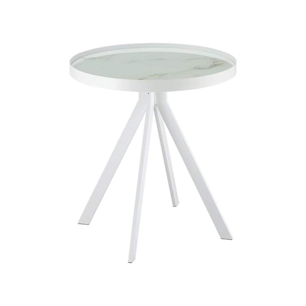 Briggs 2-piece Round Coffee and End Table Set White. Picture 4