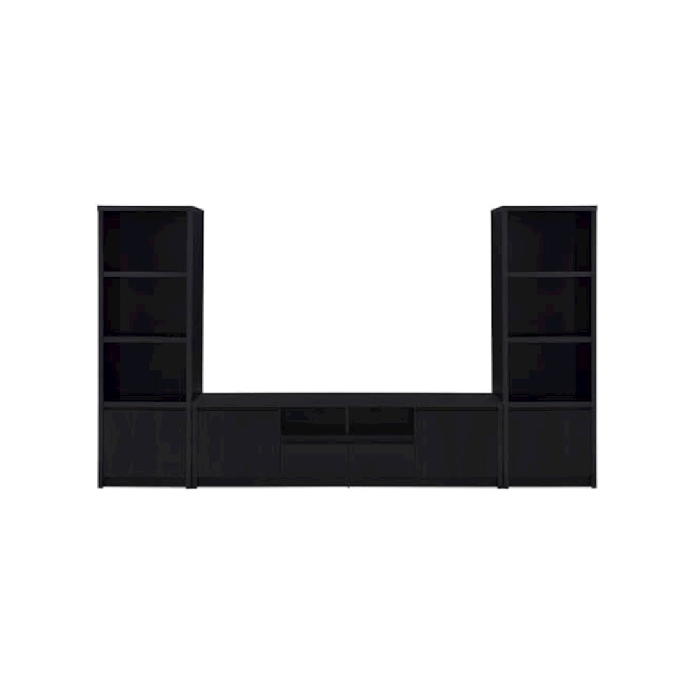 Winfield 3-piece Entertainment Center 78-inch TV Stand Black. Picture 1