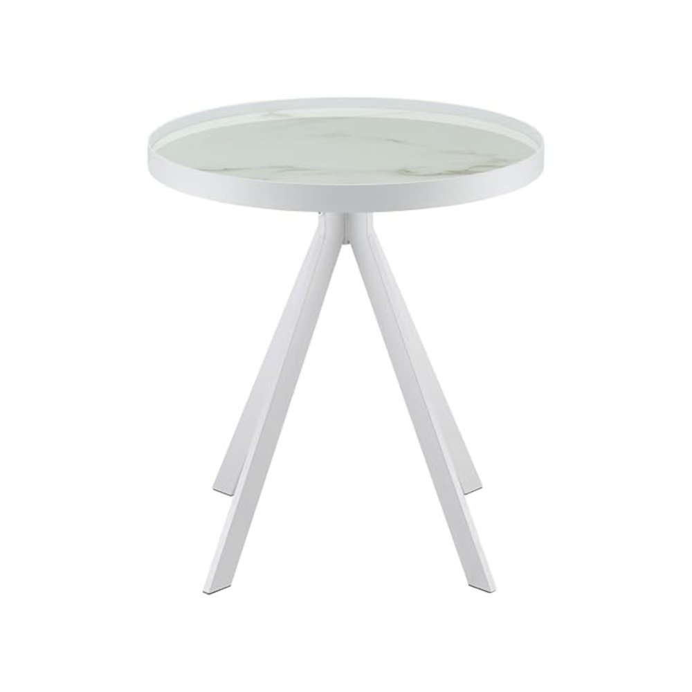 Briggs 2-piece Round Coffee and End Table Set White. Picture 5