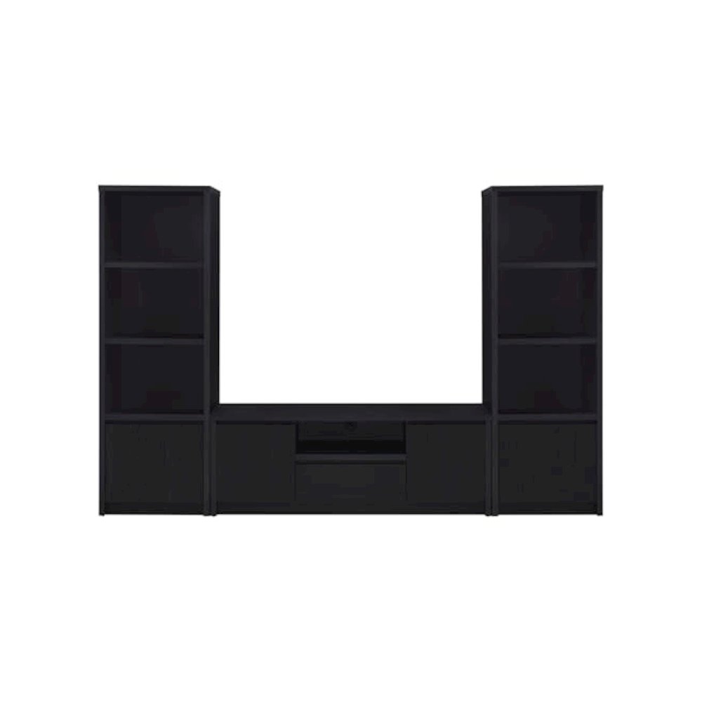 Winfield 3-piece Entertainment Center 60-inch TV Stand Black. Picture 1