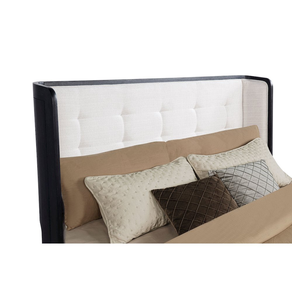 Leandro 55-inch Eastern King Wingback Bed Burnished Black. Picture 6