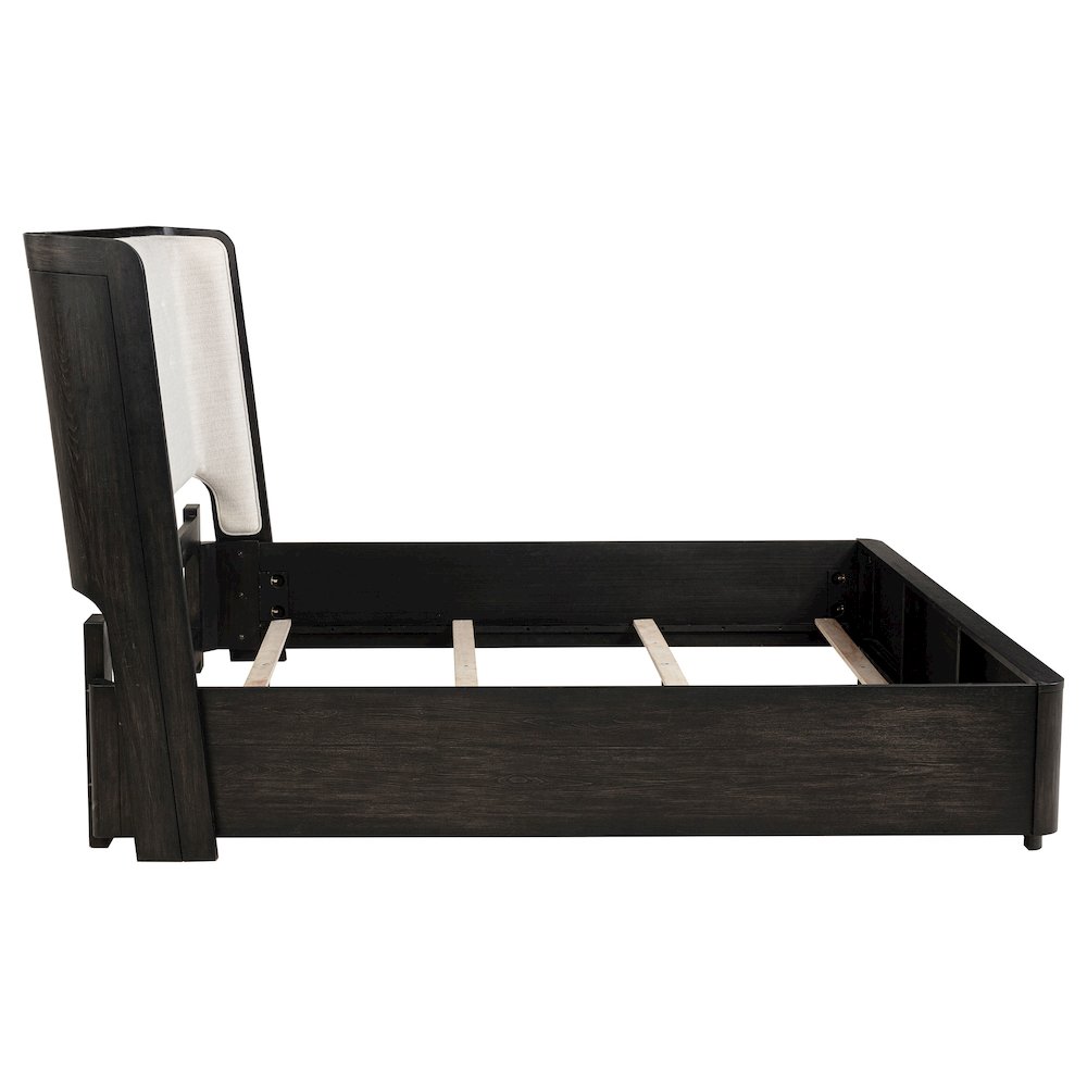 Leandro 55-inch California King Wingback Bed Burnished Black. Picture 5