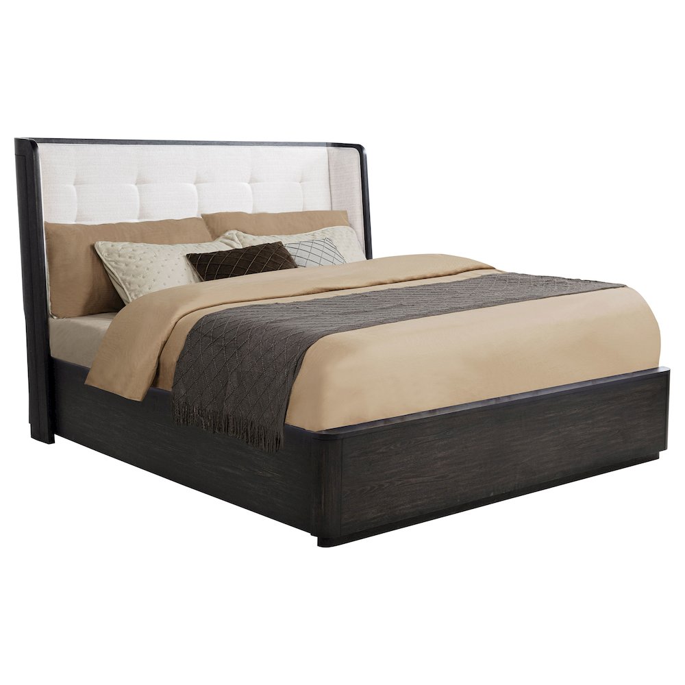 Leandro 55-inch Queen Wingback Bed Burnished Black. Picture 2
