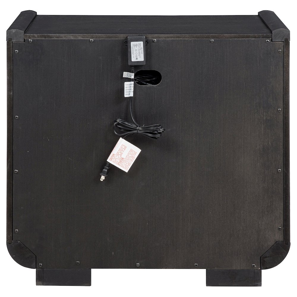 Leandro 2-drawer LED Nightstand with USB Burnished Black. Picture 6