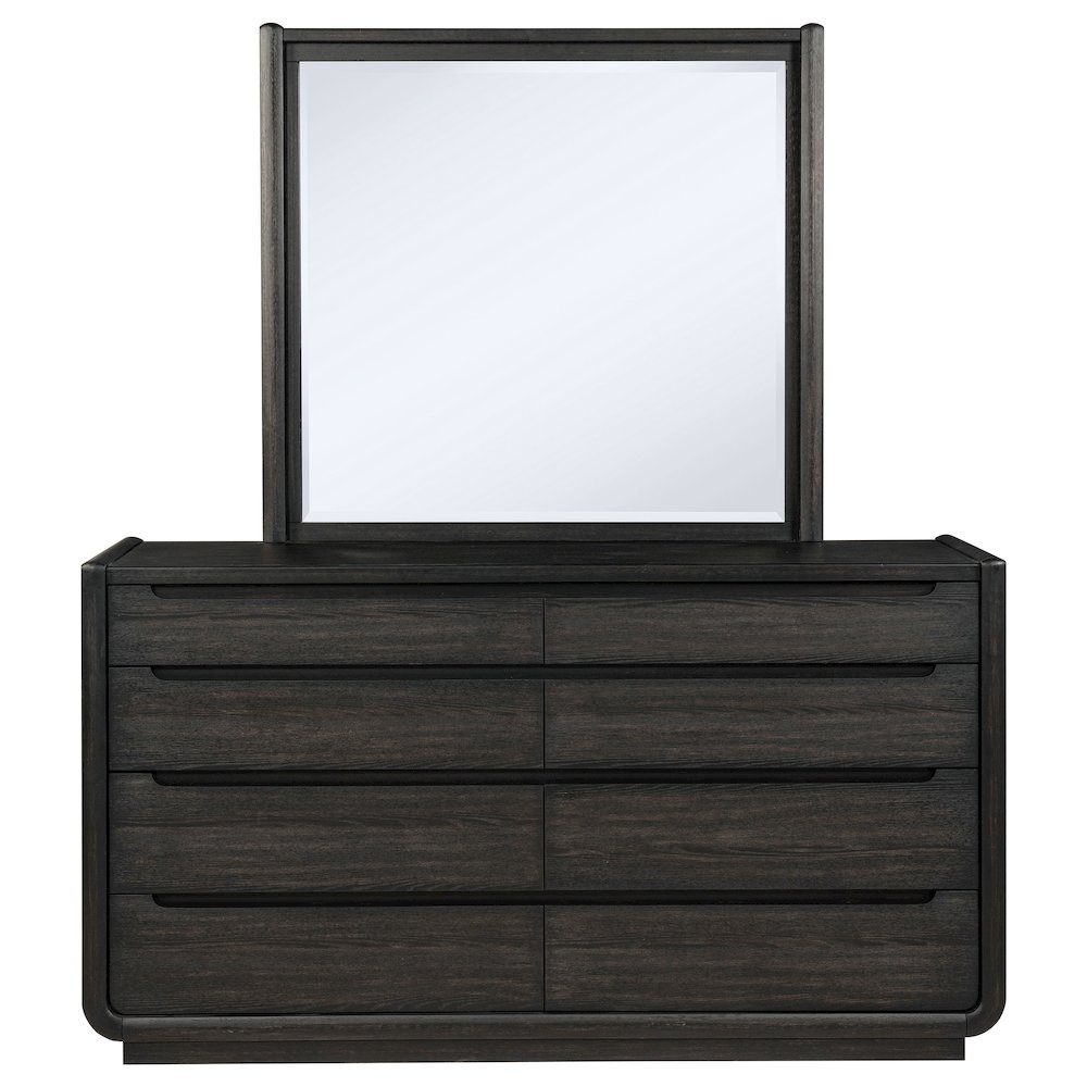 Leandro 8-drawer Bedroom Dresser with Mirror Burnished Black. Picture 2