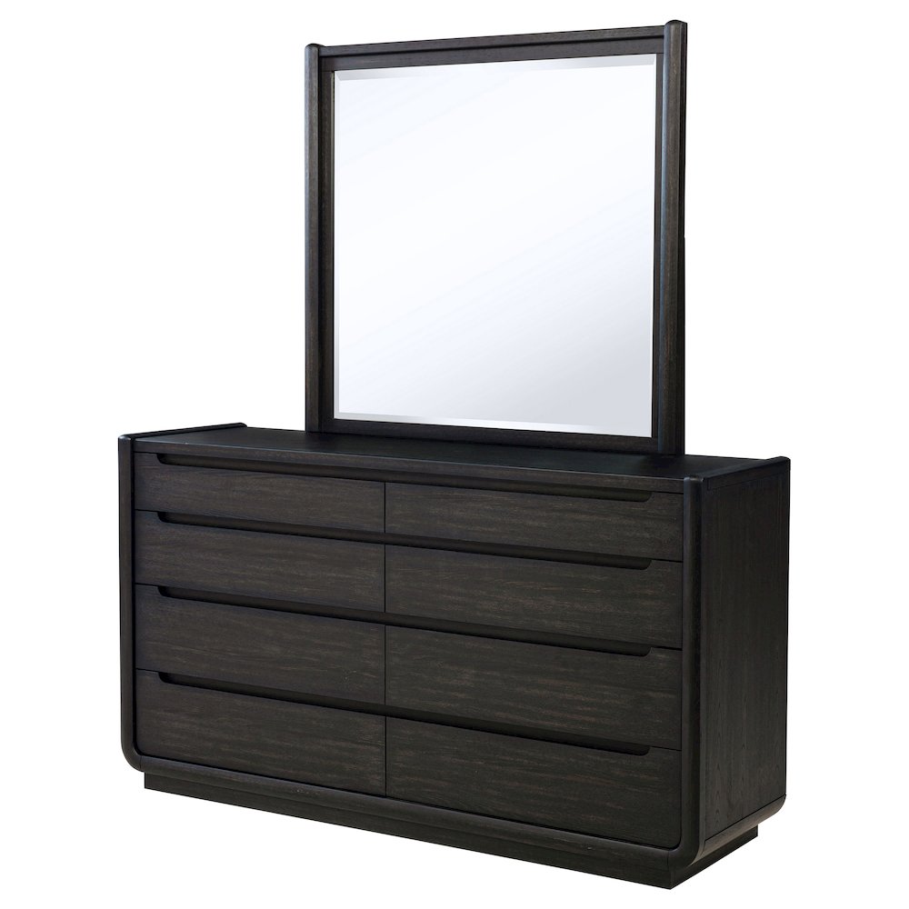 Leandro 8-drawer Bedroom Dresser with Mirror Burnished Black. Picture 3