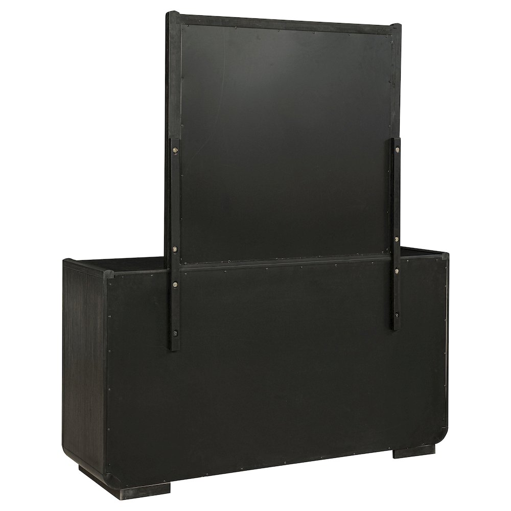 Leandro 8-drawer Bedroom Dresser with Mirror Burnished Black. Picture 5