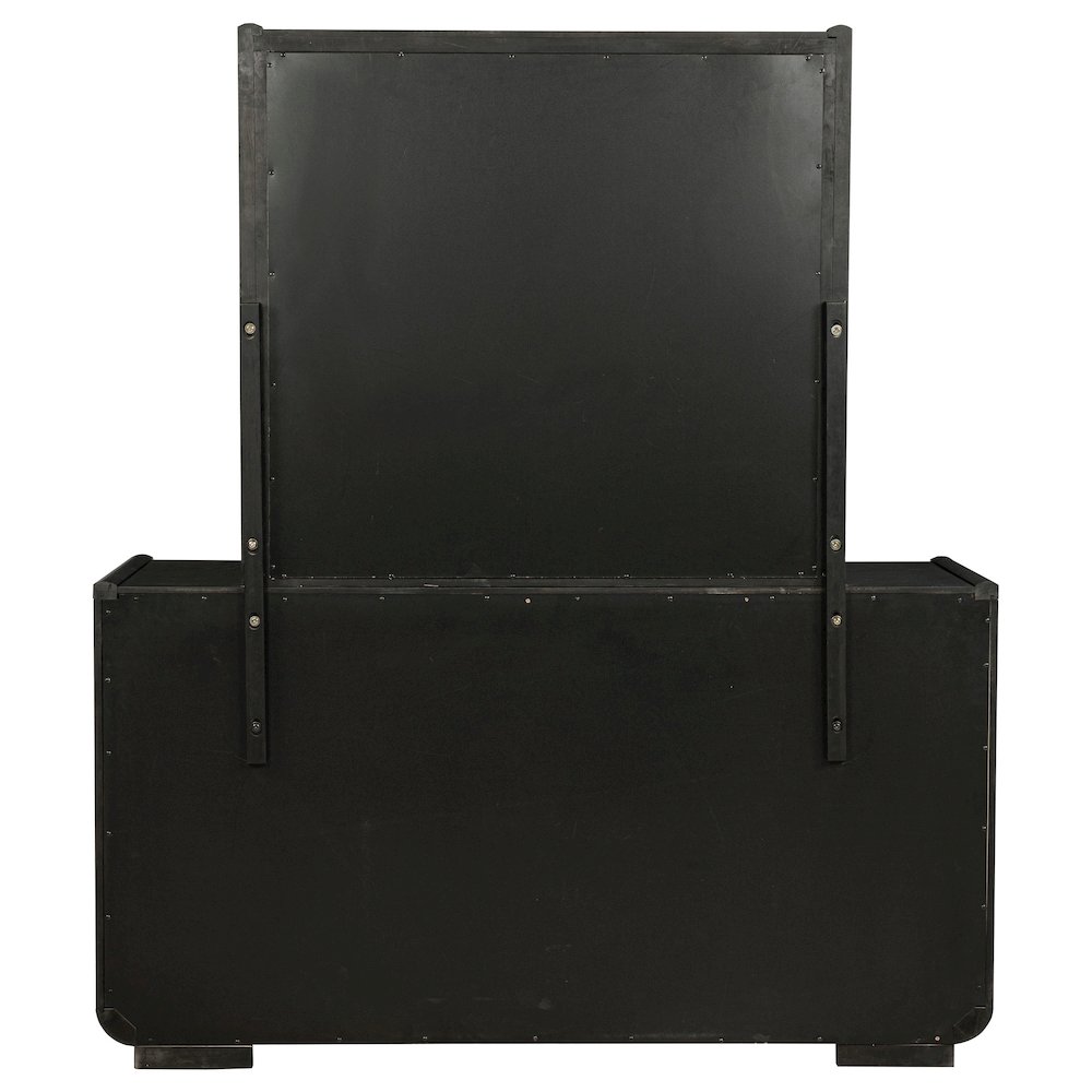 Leandro 8-drawer Bedroom Dresser with Mirror Burnished Black. Picture 6