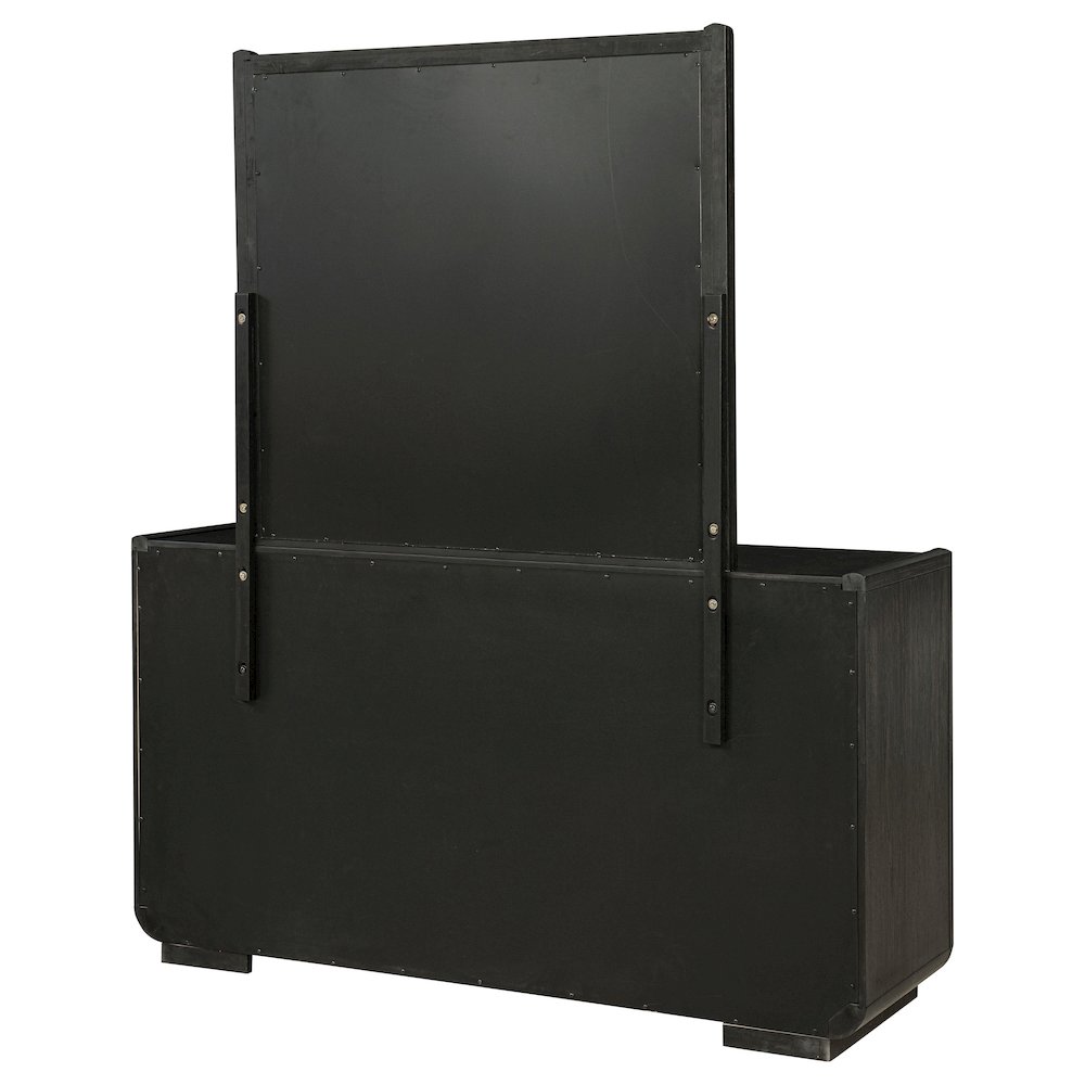 Leandro 8-drawer Bedroom Dresser with Mirror Burnished Black. Picture 7