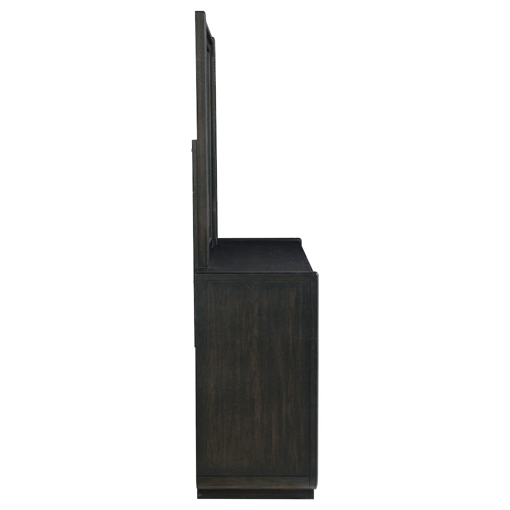 Leandro 8-drawer Bedroom Dresser with Mirror Burnished Black. Picture 8