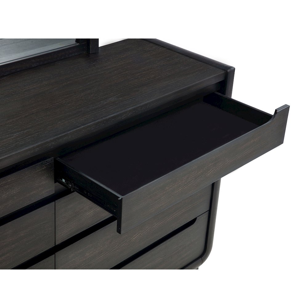Leandro 8-drawer Bedroom Dresser with Mirror Burnished Black. Picture 9